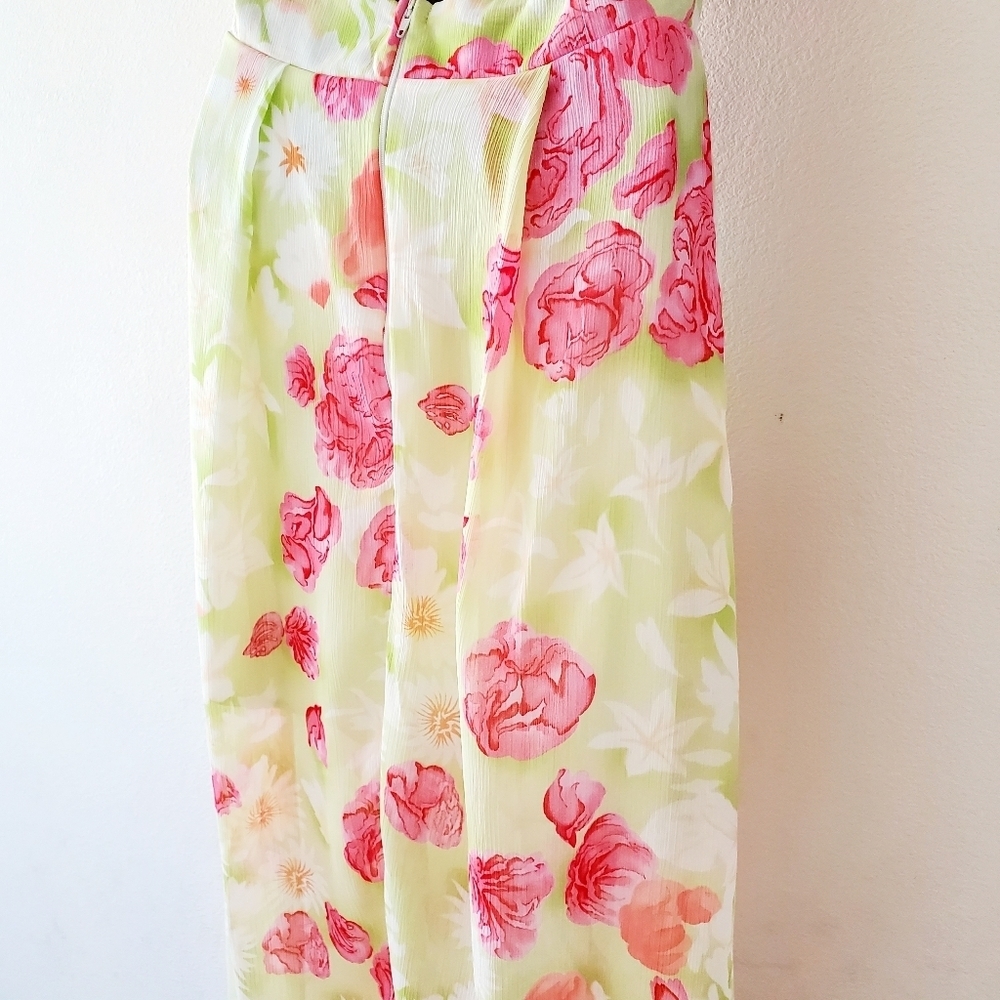 Ella Samani Women's Pink Floral Halter Neck Slim Maxi Dress Size M - Picture 10 of 10